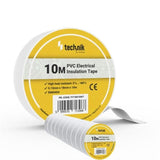Pack De 10 Unidades Technik Cinta Aislante Pvc 0.13x18mm 10 Metros Blanco 10 Uds