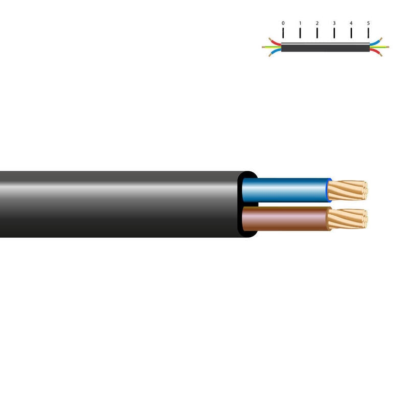 Pack De 100 Metros - Manguera 2x1mm Plana Negra Flexible H05 Vv-F (Audio) Euro/Mts
