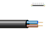 Pack De 100 Unidades - Manguera Tubular H05vv-F 2 X 1,00 Mm², Negra Euro/M