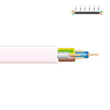 Pack De 100 Metros - Manguera Tubular H 05 Vv-F 4x2,5mm Blanca Euro/Mts
