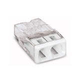 Pack De 100 Unidades - Conector Rápido 2 Vias, Ø Maximo 2,5 Mm², Transparente / Blanca