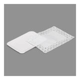 Pack De 12 Unidades - Bandeja Rectangular Con Blonda Color Blanco 14 X 21 Cm, 4 Uds