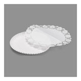 Pack De 12 Unidades - Bandeja Redonda Con Blonda Color Blanco Ø21cm, 3 Uds