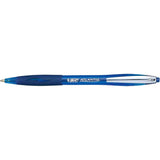Pack De 12 Unidades Bic Atlantis Soft Boligrafo Retractil Con Clip Metalico - Punta De 1mm - Cuerpo Transparente Con Grip - Color Azul