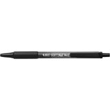 Pack De 12 Unidades Bic Soft Feel Boligrafo Retractil - Punta Media De 1mm - Cuerpo Translucido Con Grip - Color Negro