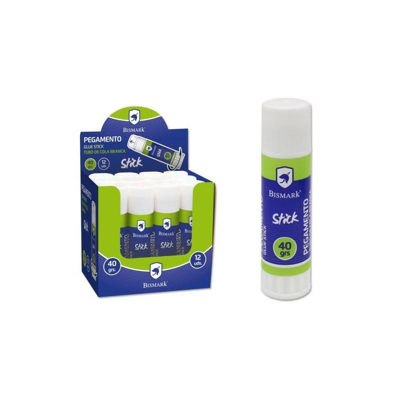 Pack De 12 Unidades Bismark Barra De Pegamento 40gr - Multiusos - Sin Disolventes - Uso Escolar