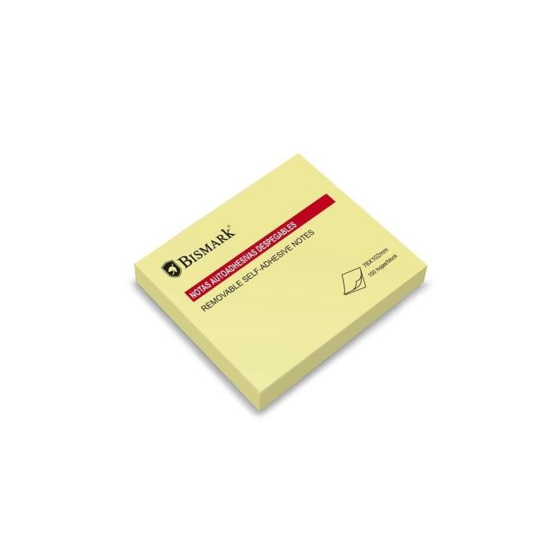 Pack De 12 Unidades Bismark Bloc De 100 Notas Adhesivas 76x102mm - Amarillo