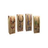 Pack De 12 Unidades Bismark Caja/Bolsa De Carton Con Asa Para Botellas - Acabado Efecto Madera - Medidas 12,5x10x36cm -