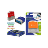 Pack De 12 Unidades Bismark Sello Automatico - Modelos: Entregado, Recibido, Cobrado Y Facturado - Diferentes Colores