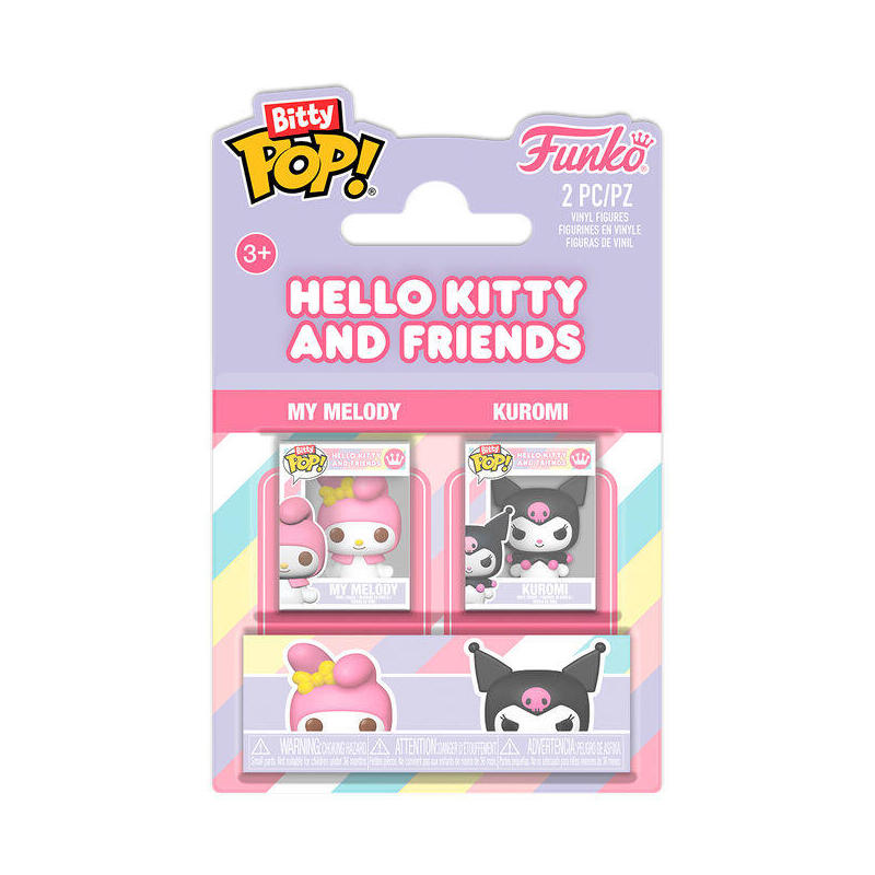 Pack De 12 Unidades - Blister 2 Bitty Pop Sanrio Hello Kitty And Friends My Melody & Kuromi