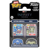 Pack De 12 Unidades - Blister 2 Figuras Bitty Pop Marvel Infinity Saga Capitan America & Hulk