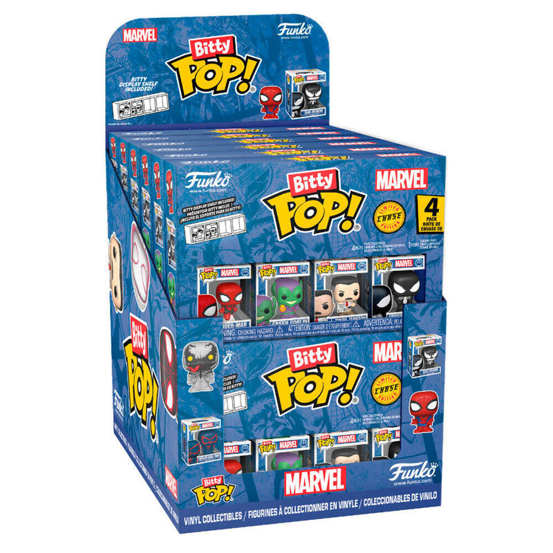 Pack De 12 Unidades - Blister 4 Figuras Bitty Pop Spiderman Marvel Surtido