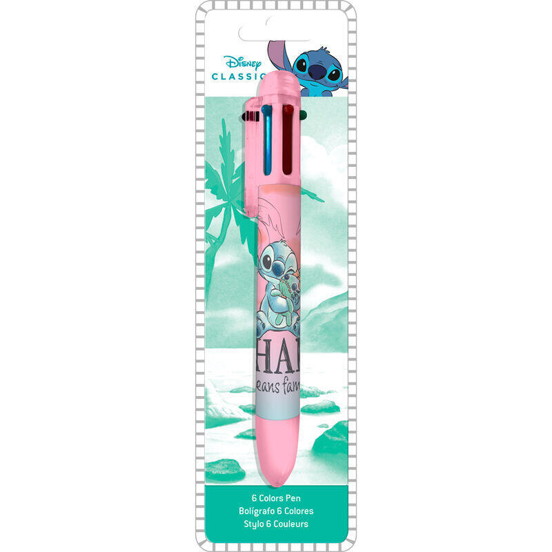 Pack De 12 Unidades - Boligrafo 6 Colores Stitch Disney