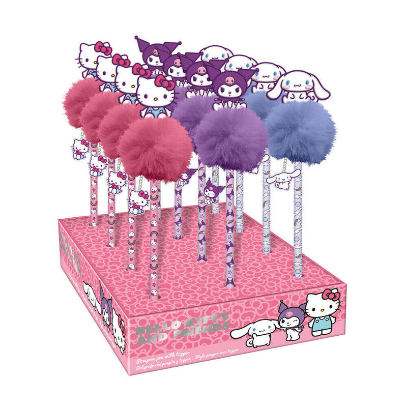 Pack De 12 Unidades - Boligrafo Pompom Hello Kitty And Friends