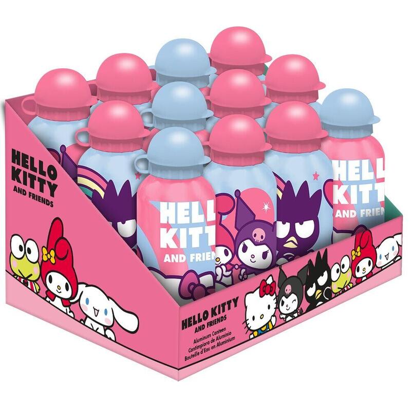Pack De 12 Unidades - Cantimplora Aluminio Hello Kitty And Friends 500ml Surtido