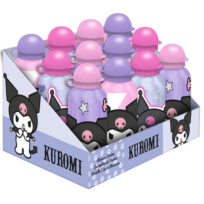 Pack De 12 Unidades - Cantimplora Aluminio Kuromi Hello Kitty 500ml Surtido