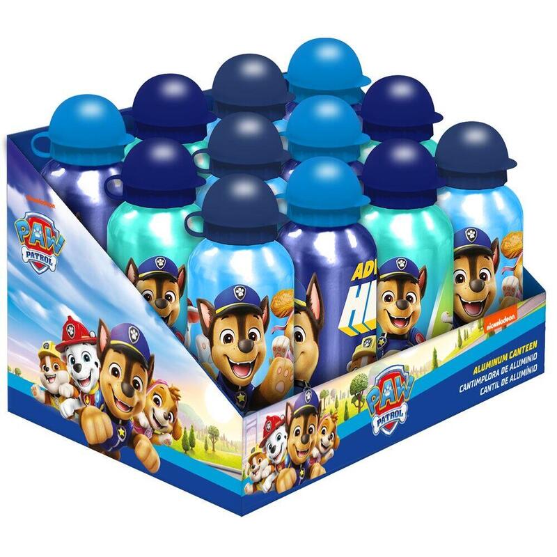 Pack De 12 Unidades  Cantimplora Aluminio Patrulla Canina Paw Patrol 500ml Surtido