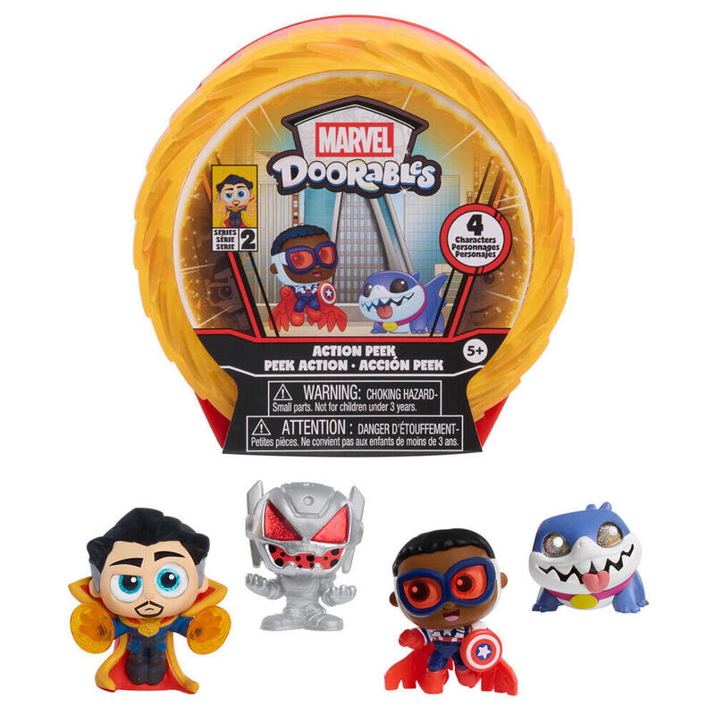 Pack De 12 Unidades - Capsula Sorpresa 4 Figuras Action Mini Peek Series 2 Marvel Doorables Surtido