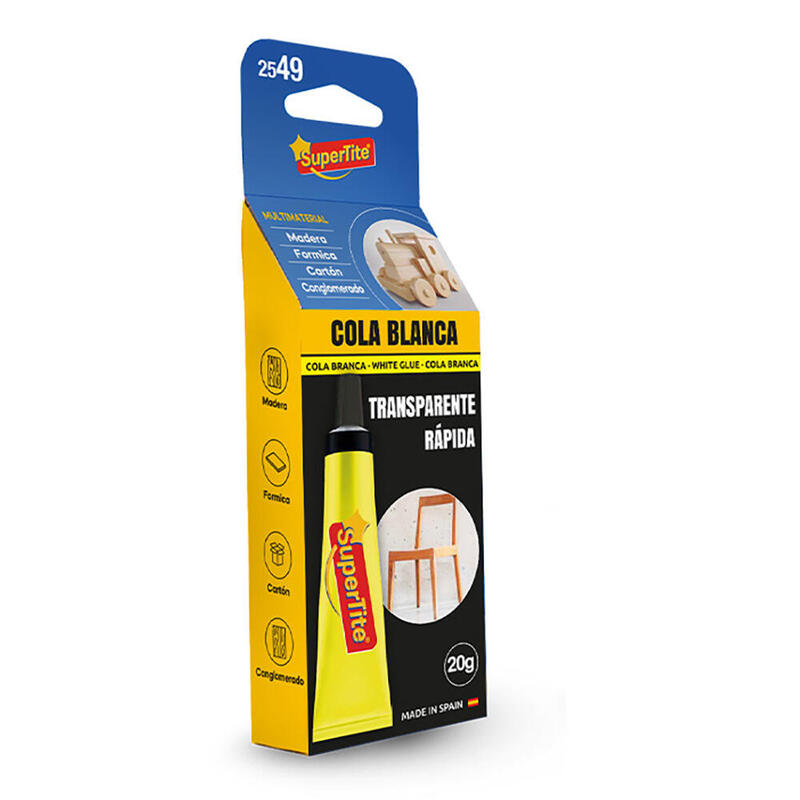 Pack De 12 Unidades - Cola Blanca Secado Transparente, 20 G