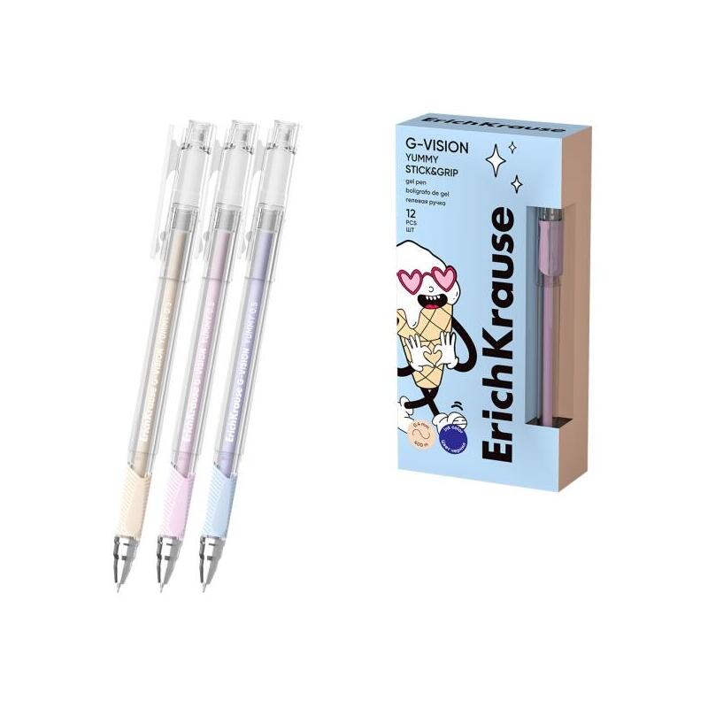 Pack De 12 Unidades Erichkrause G-Vision Stick And Grip Yummy Boligrafo Con Capuchon - Modelos Surtidos - Trazo 0.4mm -