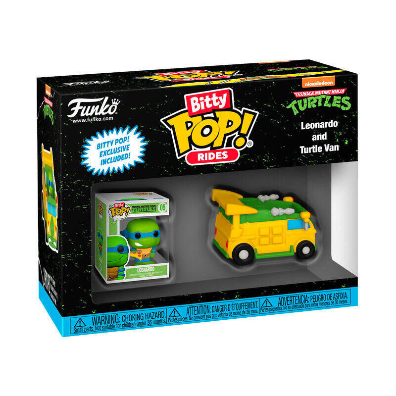 Pack De 12 Unidades - Figura Bitty Pop Ride Tortugas Ninja Leonardo And Turtle Van