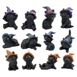 Pack De 12 Unidades - Figura Gato Negro Bruja Surtido