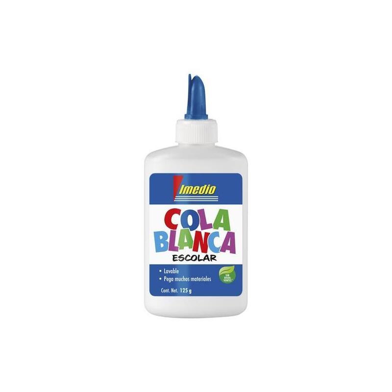 Pack De 12 Unidades Imedio Cola Blanca Escolar Bote 125gr Nuevo Diseño