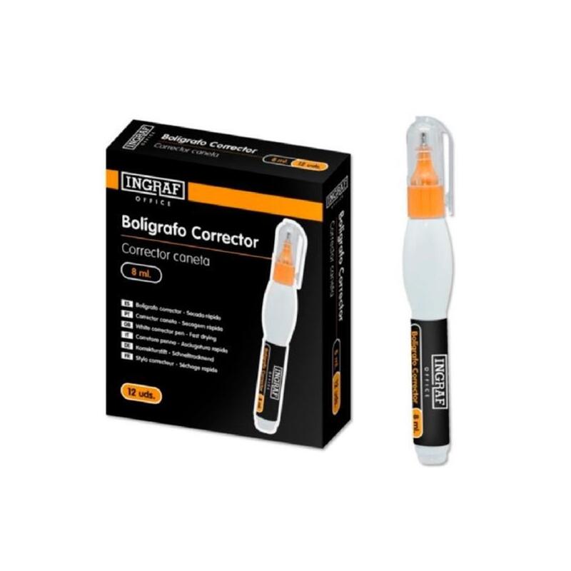 Pack De 12 Unidades Ingraf Bolígrafo Corrector Office 8ml. 870