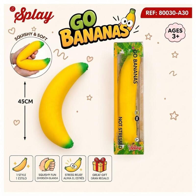 Pack De 12 Unidades - Juguete Antiestres Squishy Platano 45cm