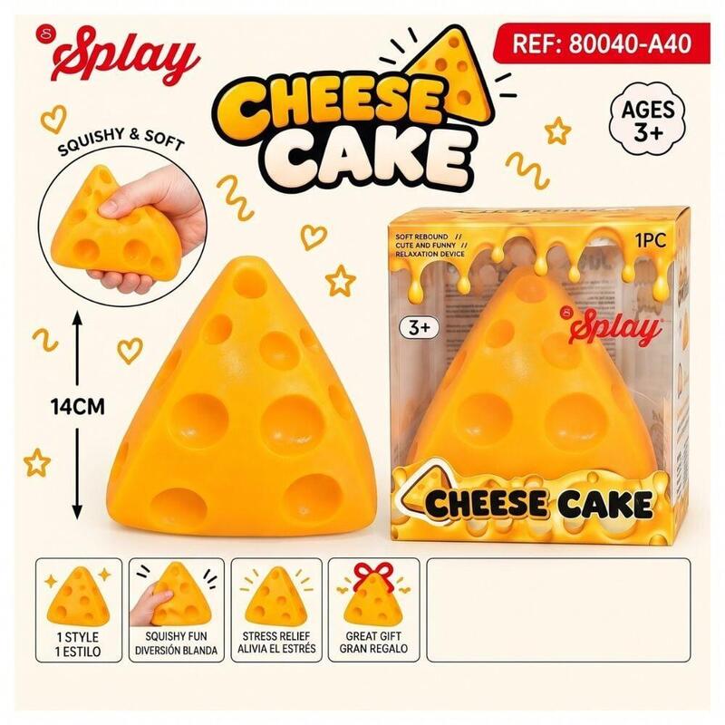Pack De 12 Unidades - Juguete Antiestres Squishy Queso Triangular 14cm