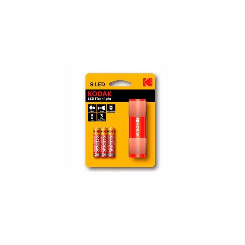 Pack De 12 Unidades Kodak Linterna Compacta 9-Led 3xaaa Ehd Rojo 12 Uds