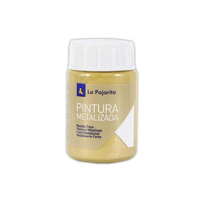 Pack De 12 Unidades La Pajarita Pintura Metalizada Me-03 35ml Oro Rico