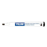 Pack De 12 Unidades Milan Rotuladores Para Pizarra Blanca Con Punta Biselada - Punta 1 - 4 Mm - Tinta A Base De Alcohol - Borrable En Seco - Color Negro