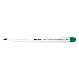 Pack De 12 Unidades Milan Rotuladores Para Pizarra Blanca Con Punta Redonda - Punta 3.7 Mm - Tinta A Base De Alcohol - Borrable En Seco - Color Verde