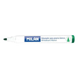 Pack De 12 Unidades Milan Rotuladores Para Pizarra Blanca Con Punta Redonda - Punta 4.7 Mm - Tinta A Base De Alcohol - Borrable En Seco - Color Verde
