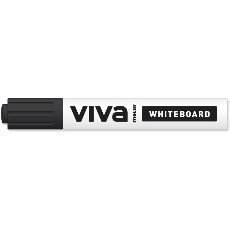 Pack De 12 Unidades Molin Viva Rotulador Para Pizarra Blanca - Punta Redonda De Fibra Sintetica - Trazo 3mm - Tinta Con