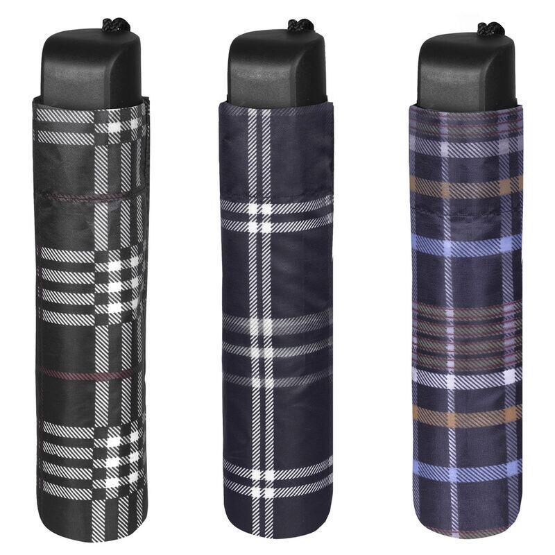 Pack De 12 Unidades - Paraguas Plegable Manual Escoces 54cm Surtido