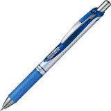 Pack De 12 Unidades Pentel Energel Boligrafo De Bola Retractil - Punta 0.7mm - Trazo 0.35mm - Tinta Gel - Recargable - Grip De Agarre - Clip De Metal - 50% De Materiales Reciclados - Color Azul