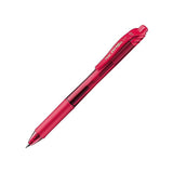 Pack De 12 Unidades Pentel Energel X Boligrafo De Bola Retractil - Punta 0.7mm - Trazo 0.35mm - Tinta Gel - Recargable - Grip De Agarre - 50% De Materiales Reciclados - Color Rojo