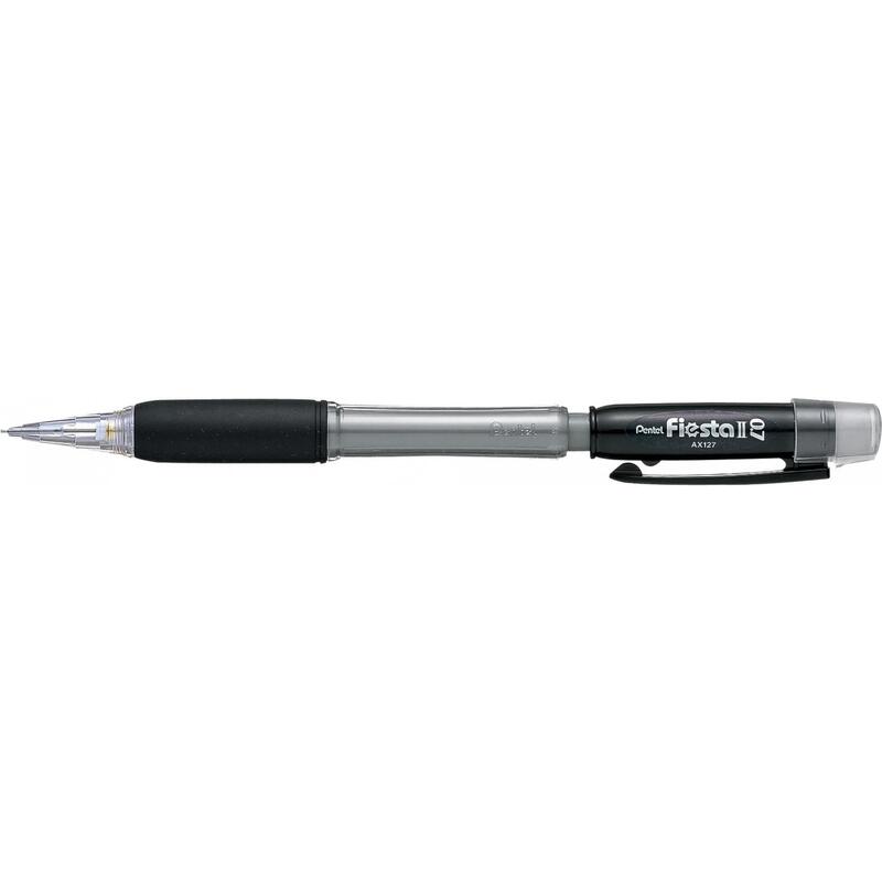 Pack De 12 Unidades Pentel Fiesta Ii Portaminas Hb 0.7mm Con Goma - Incluye 2 Recargas - Grip De Goma - Diseño