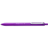 Pack De 12 Unidades Pentel Izee Boligrafo De Bola Retractil - Punta 0.7mm - Trazo 0.35mm - Clip De Metal - Color Violeta