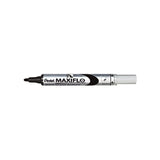 Pack De 12 Unidades Pentel Maxiflo Rotulador Para Pizarra Blanca - Regulacion Del Flujo De Tinta - Punta De Bala - Ancho De Linea 2mm - 50% De Materiales Reciclados - Color Negro
