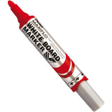 Pack De 12 Unidades Pentel Maxiflo Rotulador Para Pizarra Blanca - Regulacion Del Flujo De Tinta - Punta Redonda - Ancho De Linea 2,5mm - 50% De Materiales Reciclados - Color Rojo
