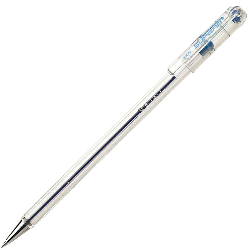 Pack De 12 Unidades Pentel Superb Boligrafo De Bola - Punta Fina 0.7mm - Trazo 0.35mm - Tinta Con Base De Aceite - Color Azul
