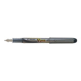 Pack De 12 Unidades Pilot Pluma Estilografica V-Pen Silver - Desechable - Tinta Liquida - Punta De Acero - Trazo De 0.5mm - Color Negro