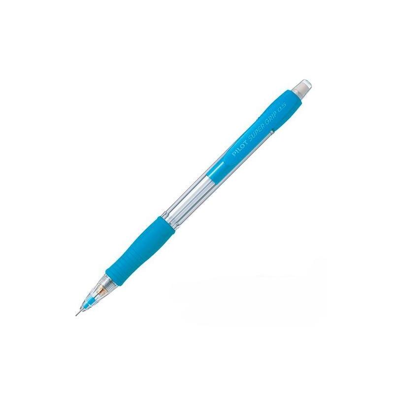 Pack De 12 Unidades Pilot Portaminas H-185 Supergrip 0,5mm Con Goma Azul Claro