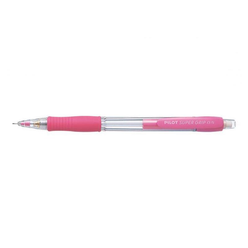 Pack De 12 Unidades Pilot Portaminas Supergrip H185 - Trazo 0.5mm - Mina Hb - Cuerpo Rosa