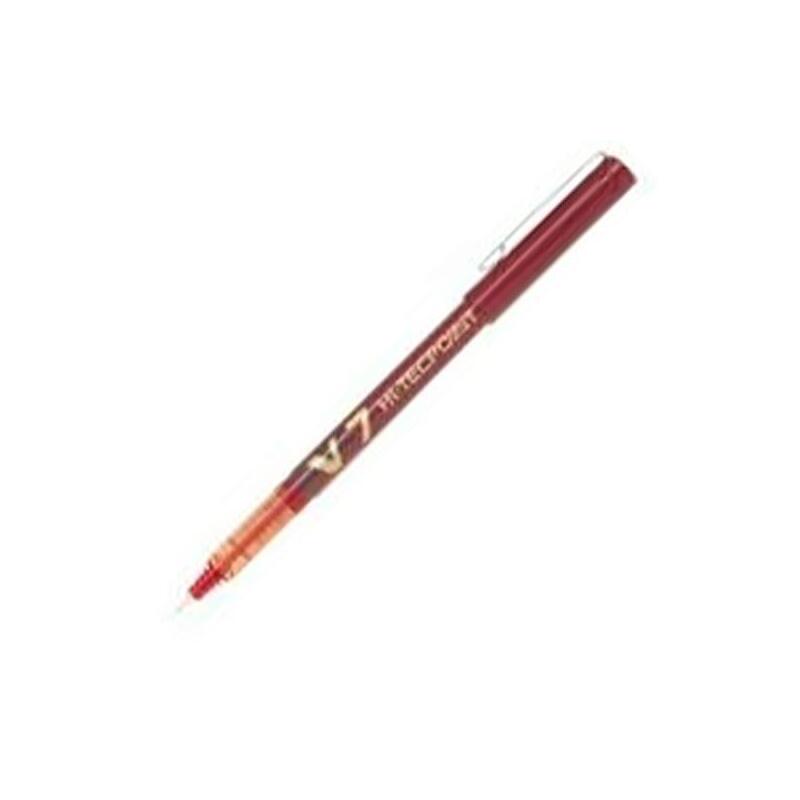 Pack De 12 Unidades Pilot Roller Tinta Líquida V7 Hi-Tecpoint Rojo