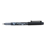 Pack De 12 Unidades Pilot Rotulador De Punta Fina V-Sign Pen - Punta Fina De 2mm - Trazo De 0.6mm - Color Negro