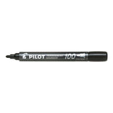 Pack De 12 Unidades Pilot Rotulador Permanente 100 - Punta Fina De Bala 4,5mm - Trazo 1mm - Color Negro